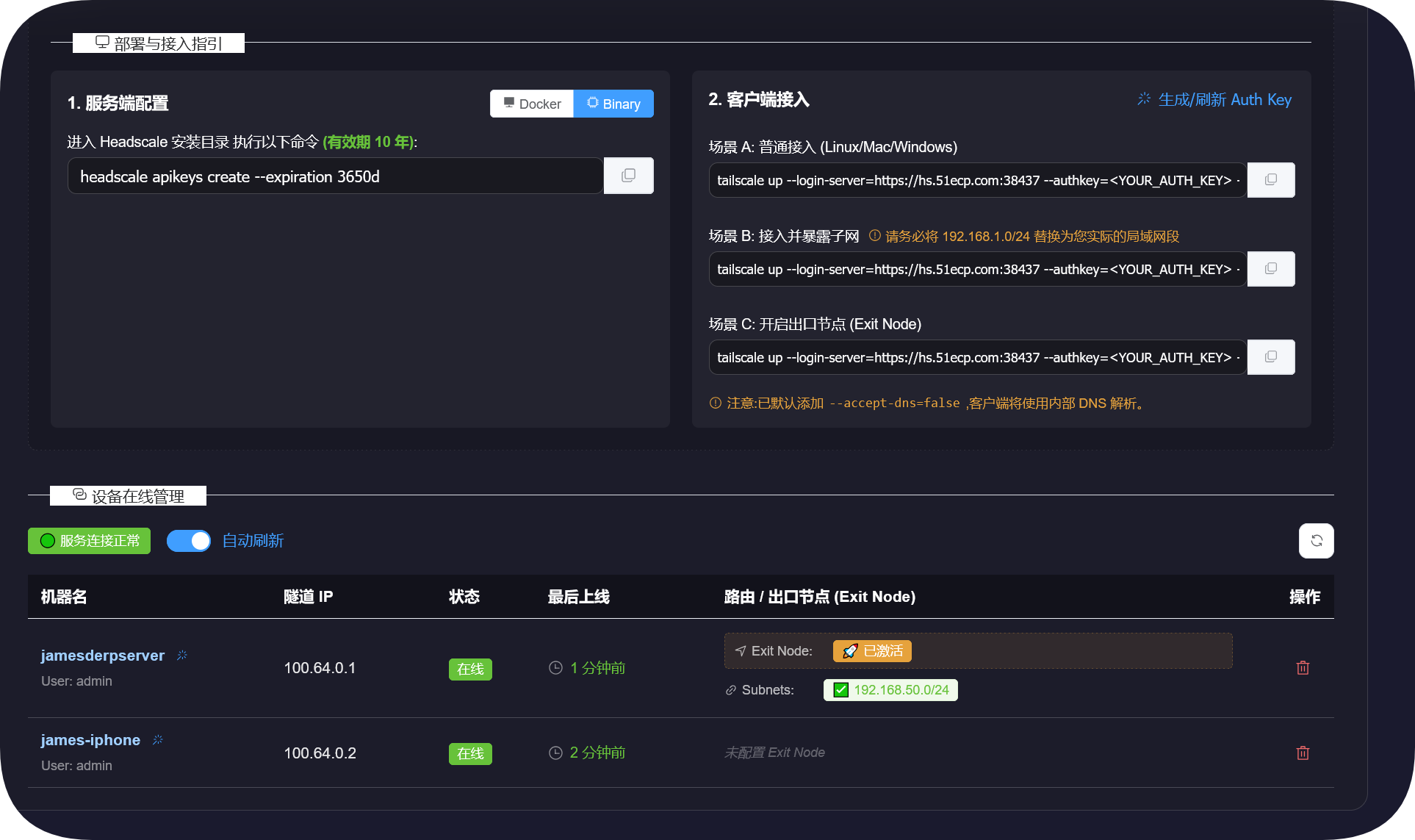 Headscale Management